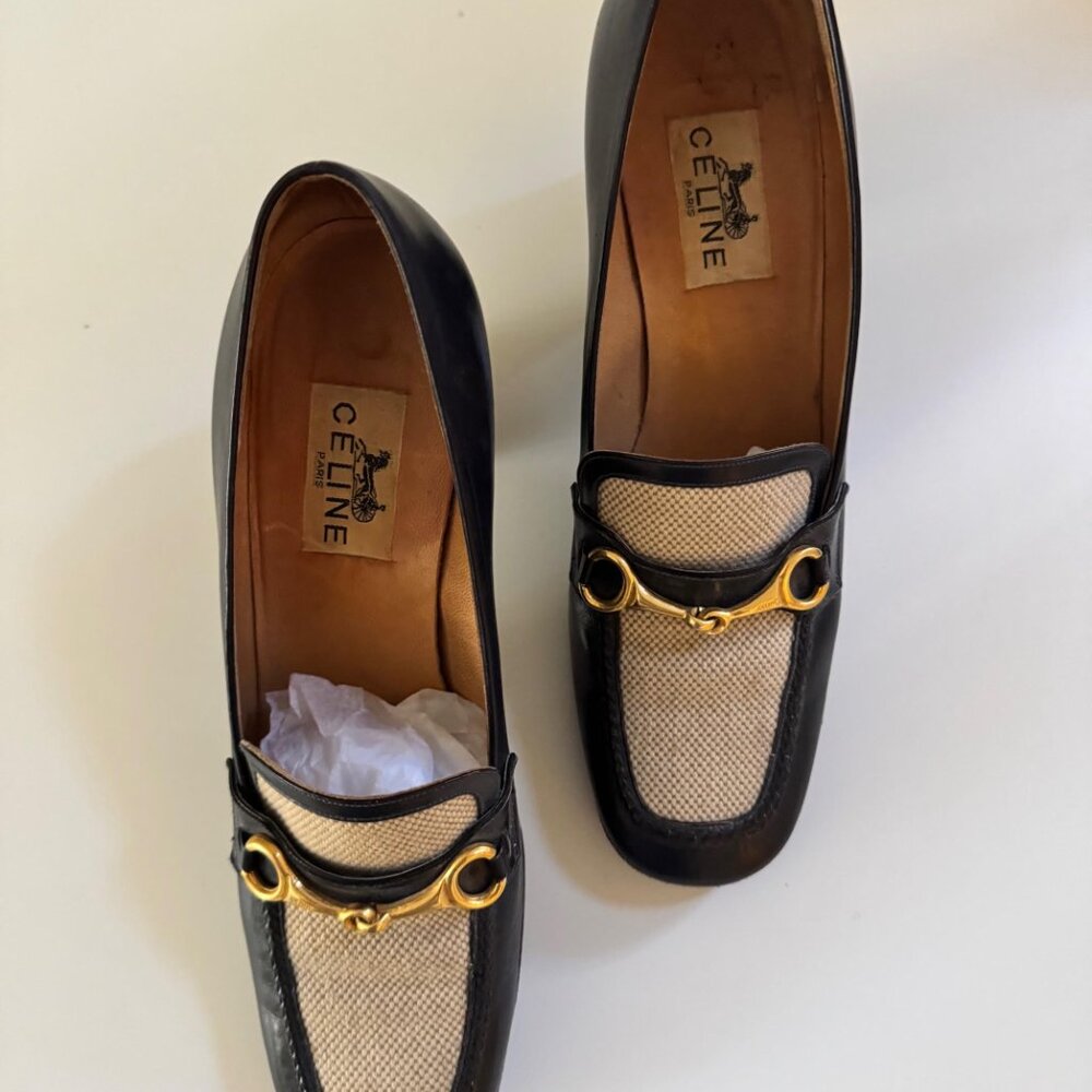 Céline Paris Horsebit/ Flat Mule Loafers